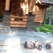 Гранитная брусчатка пилено-колотая Исетское верх колотый